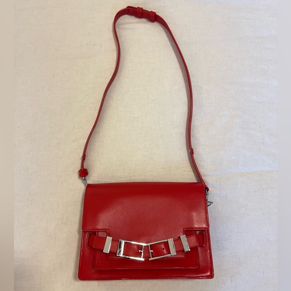 A.L.C. Red Leather Shoulder Crossbody Handbag - Picture 11 of 11